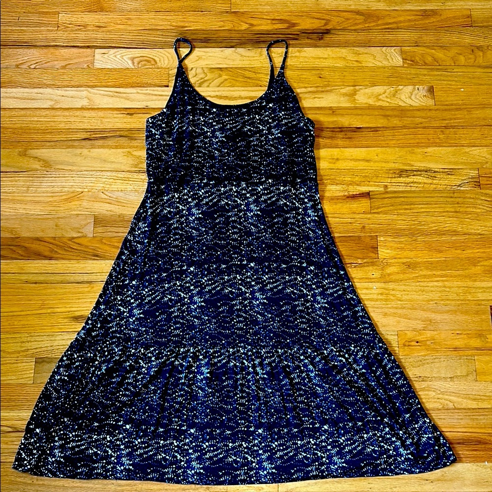 LOFT Blue A-Line Spaghetti Strap Sundress